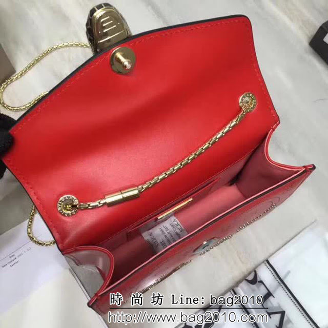 BVLGARI寶格麗 Serpenti Forever小牛皮翻蓋包 鏈條單肩斜挎包 285884 FYD1245